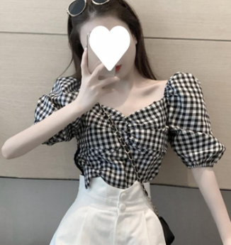Summer Korean Style Bow Tie Puff Sleeve Outfit Set