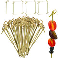 1000 Pcs Bamboo Cocktail Picks 4.7 Inch Bamboo Skewers Cocktail Toothpicks for Appetizers Food Picks Cocktail Sticks with Looped Knot for Barbecue Snacks Events Party