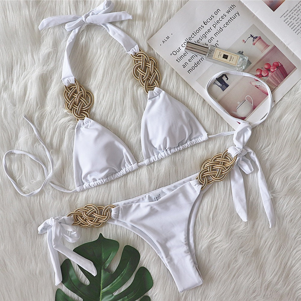 2021 New Solid Color Bikini - Handmade Women's Swimwear