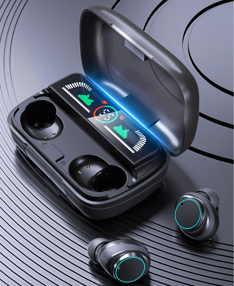 TWS Wireless Bluetooth Earbuds with Noise Cancelling Display
