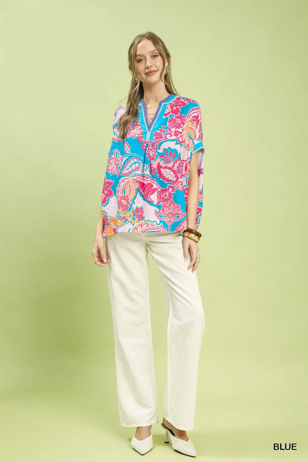 Umgee Abstract Print Oversized Top