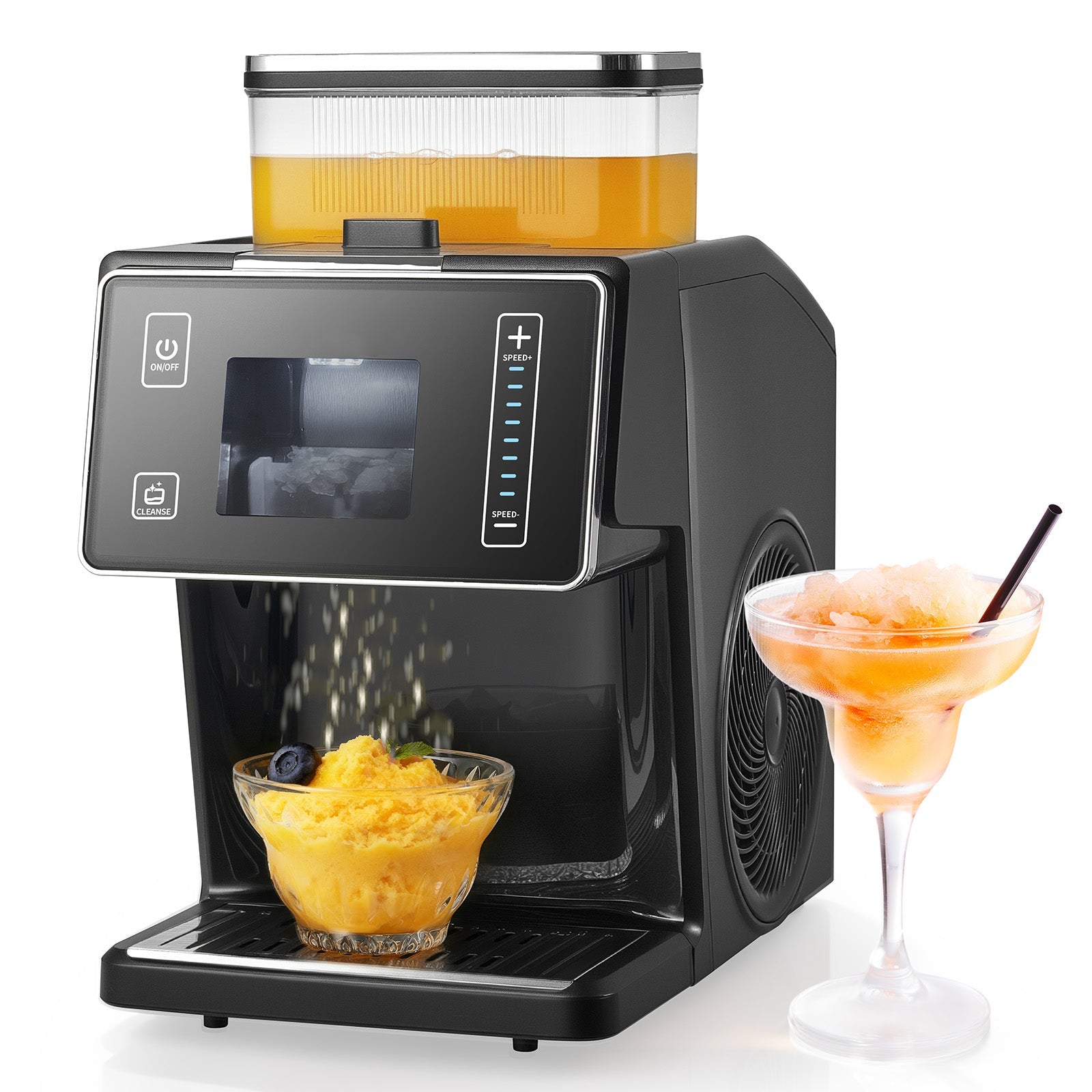 Snowflake Ice Machine, 44LBS/24H Snowflake Ice Maker, Ice-Shaver Machine with Stainless Steel Blade, Electric Snow Cone Maker with 0.2 Gal Tank, 60S Fast Pre-Cooling, for Home & Small Gatherings