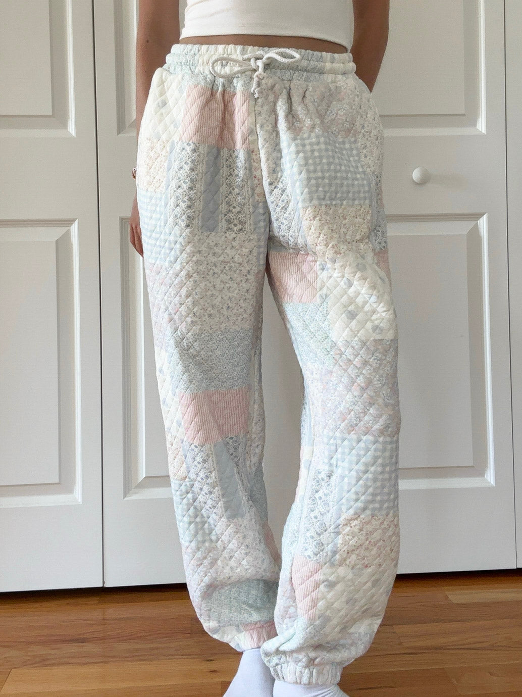 Shades Of Blue Quilted Pastel Joggers