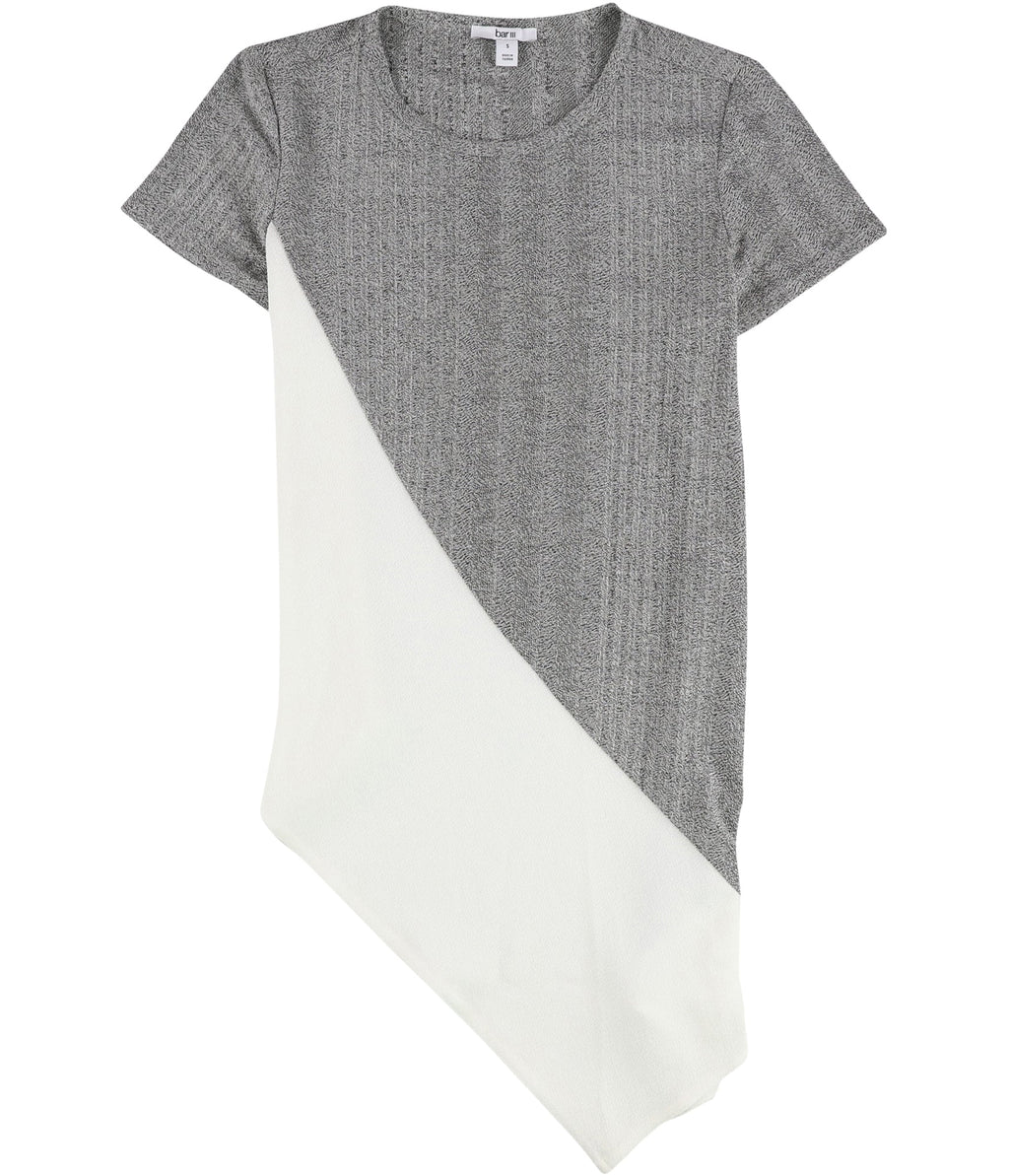 Bar Iii Womens Asymmetrical Colorblock Pullover Blouse, Size Small