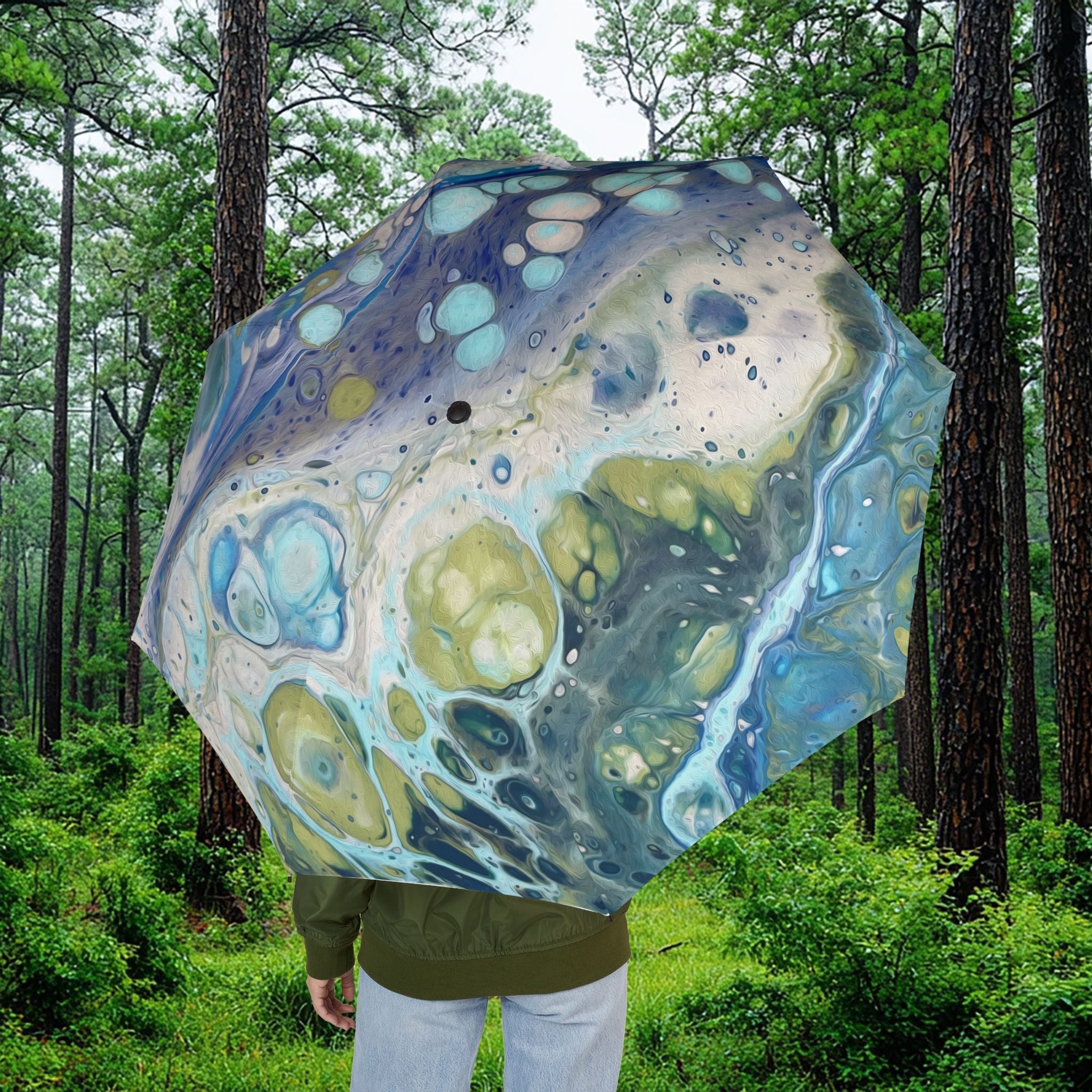 Bespattered Facade Sea Turtle Foldable Umbrella — Compact Semi-Automatic Rain Parasol