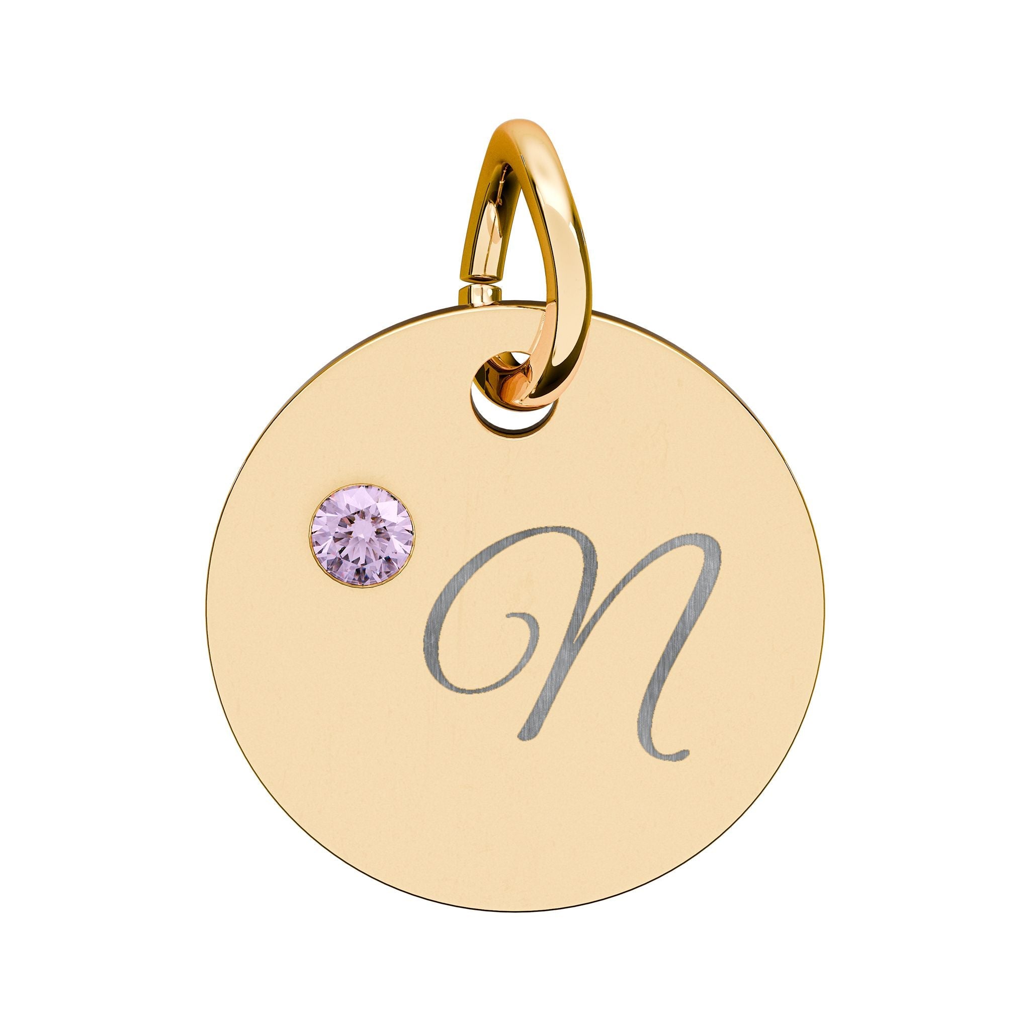 CUSTOM Birthstone Circle Charm — Personalized Initial Necklace Pendant