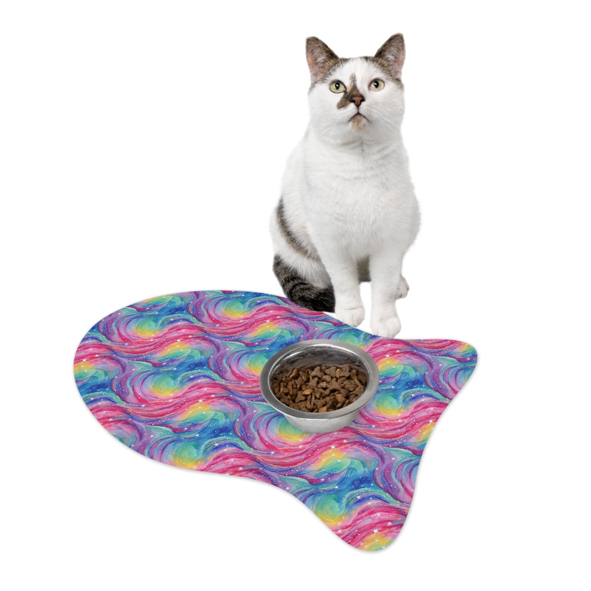 Bespattered Facade Rainbow Nebula Pet Feeding Mats (3 Shapes)