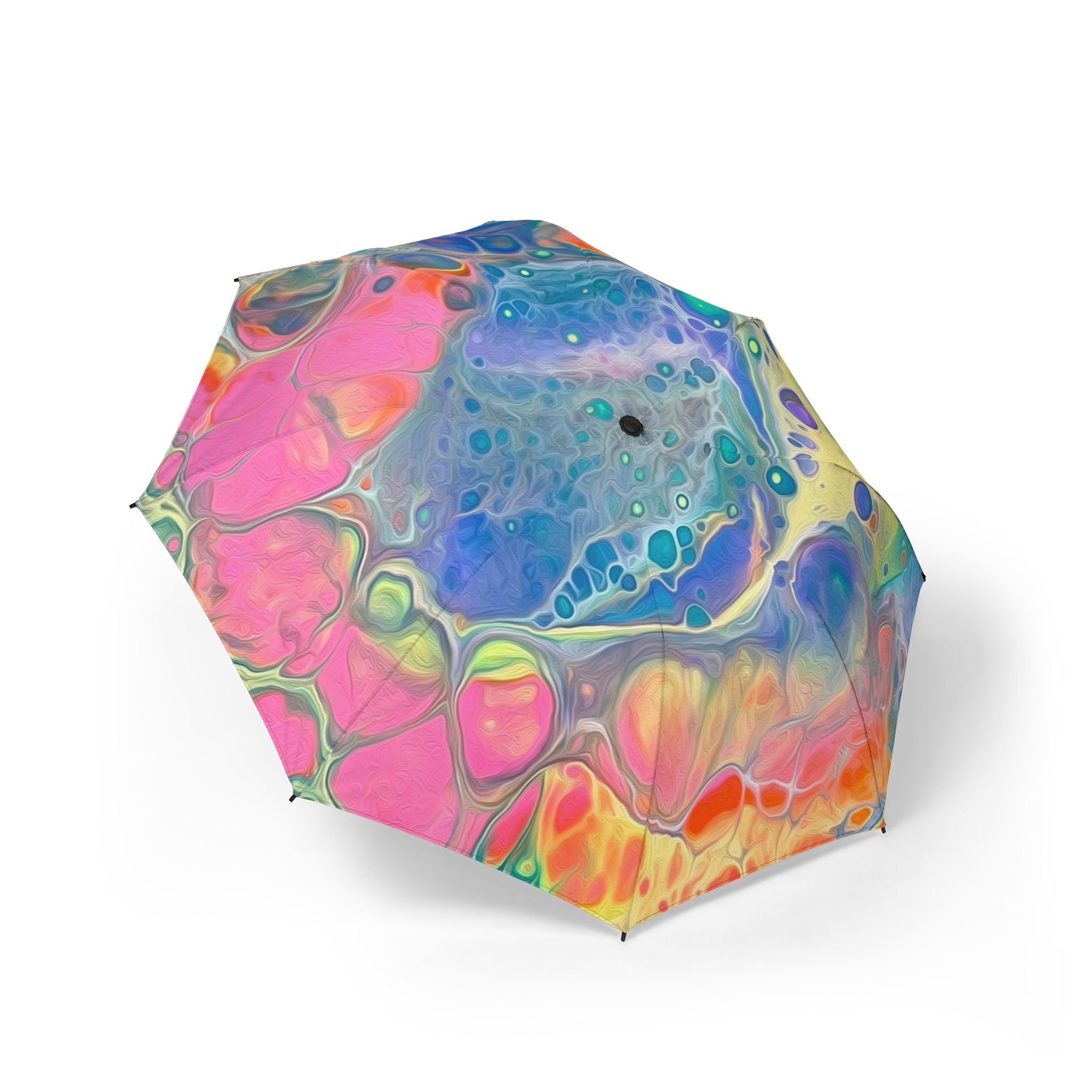 Unicorn Pastel Rainbow Foldable Umbrella — Compact Semi-Automatic Rain Parasol