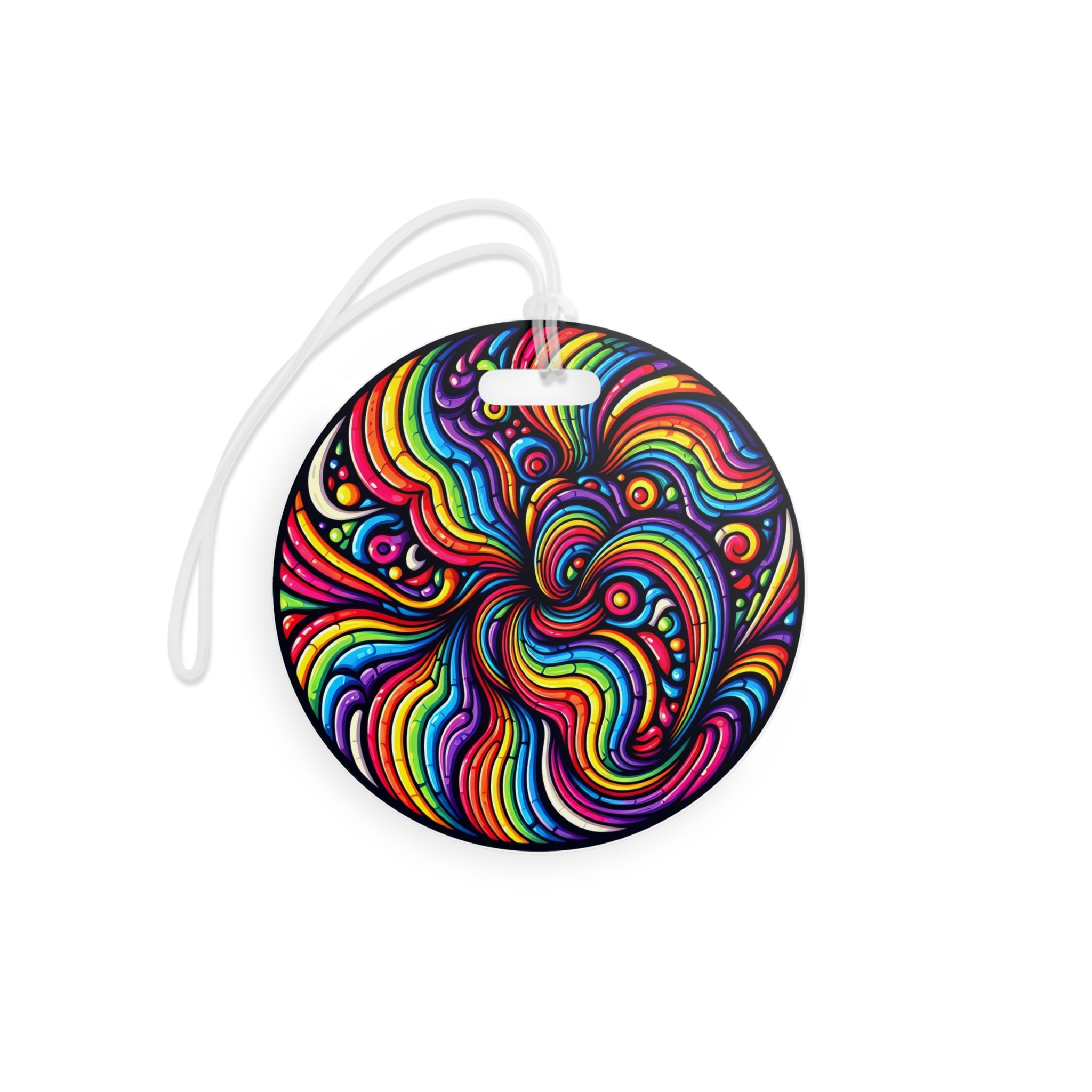 Bespattered Facade Rainbow Swirl Round Luggage Tag