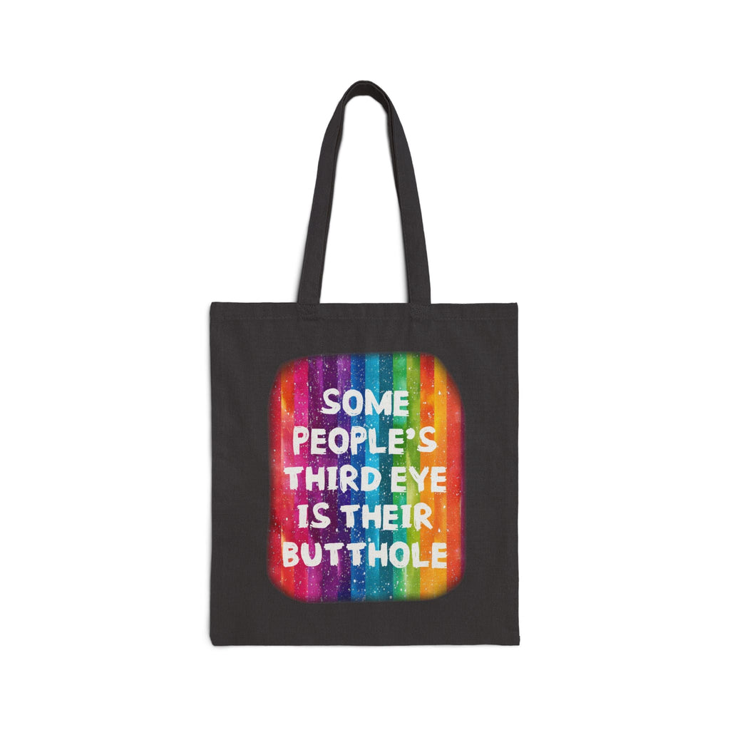 Bespattered Facade Rainbow "Third Butthole Eye" Canvas Tote Bag Reusable Carryall