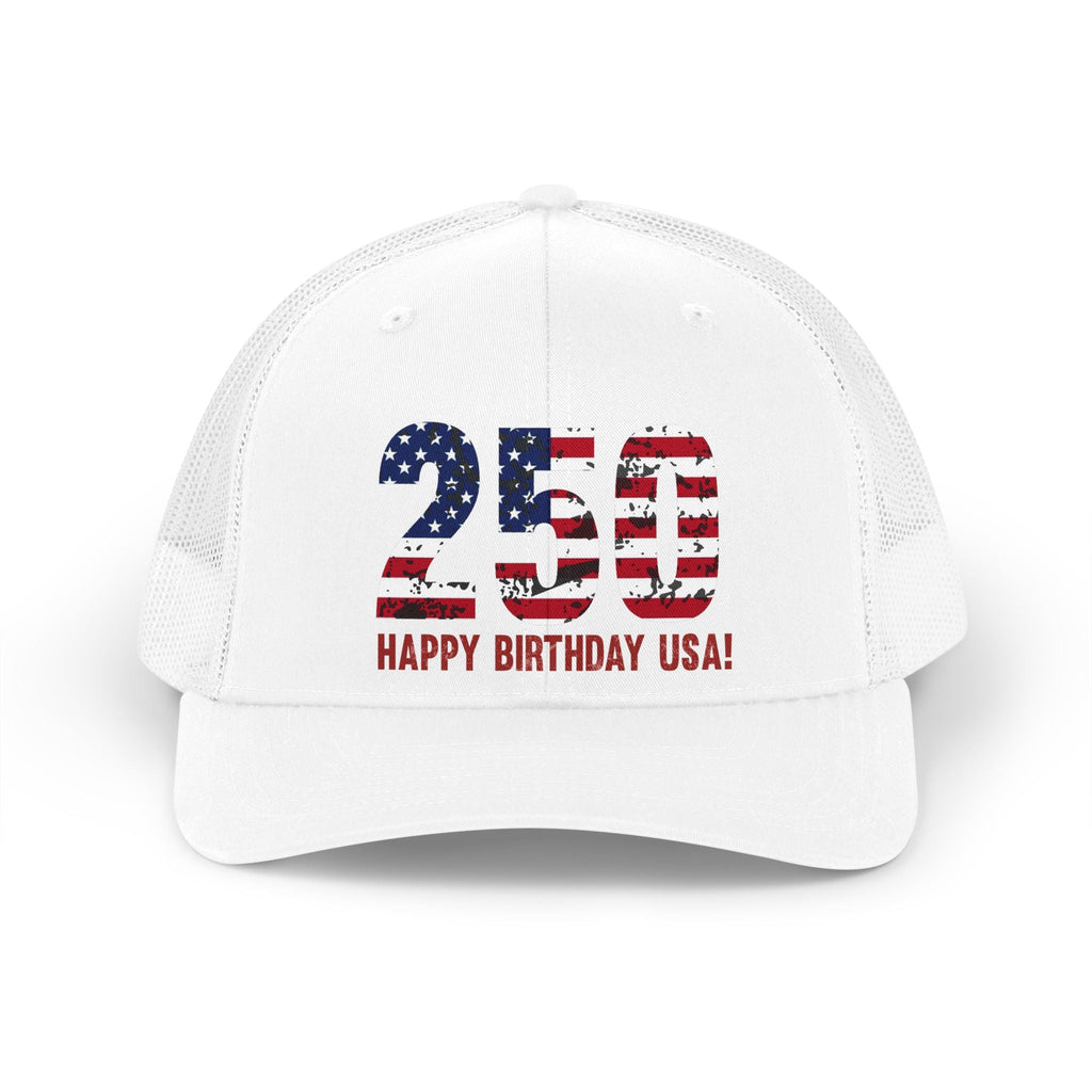 America 250 – Patriotic Flag Happy Birthday USA Trucker Hat