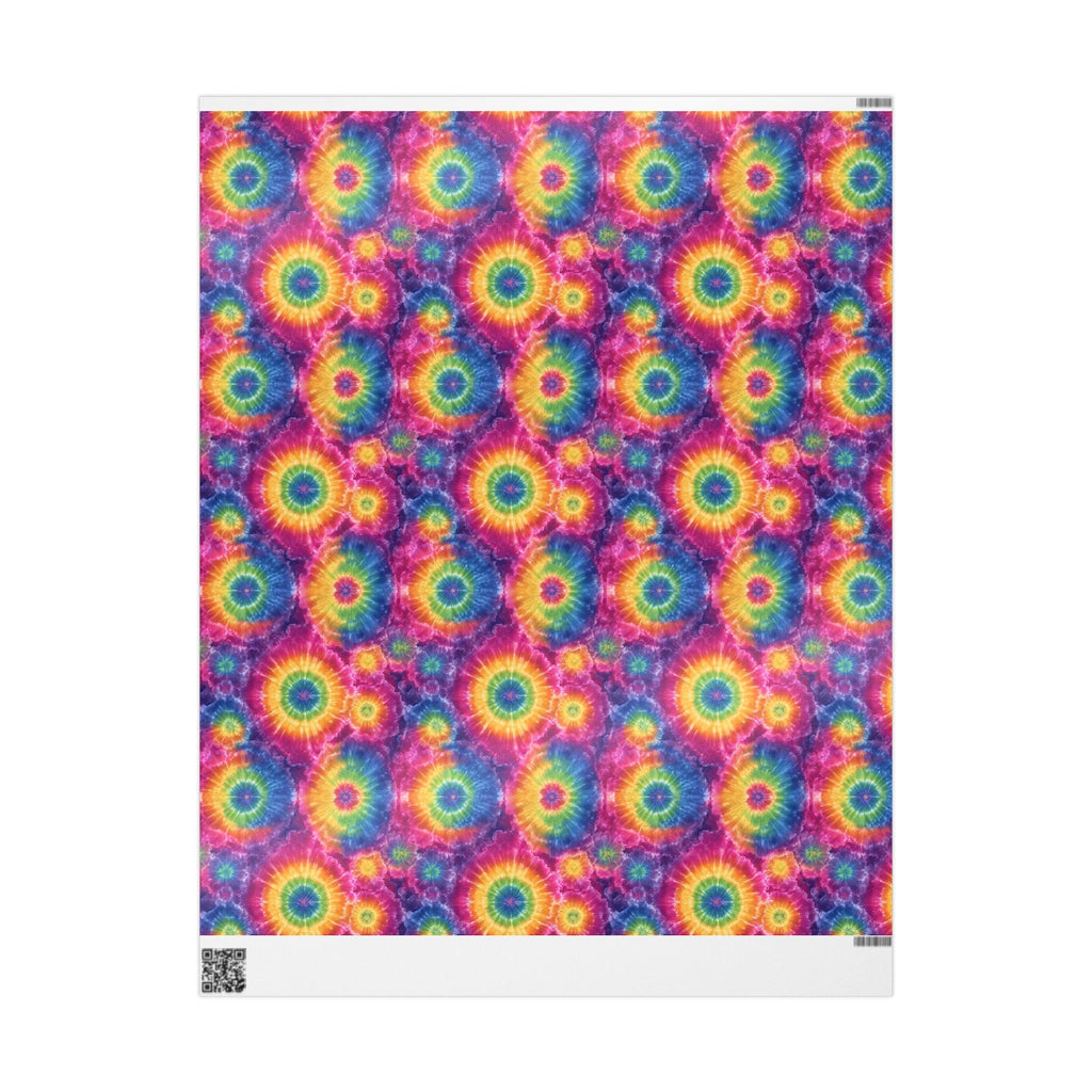 Bespattered Facade Rainbow Tie Dye Wrapping Paper | Three Sizes | Glossy or Matte