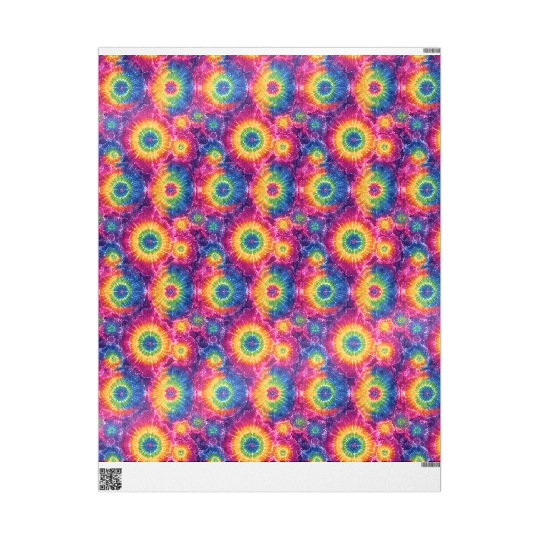 Bespattered Facade Rainbow Tie Dye Wrapping Paper | Three Sizes | Glossy or Matte