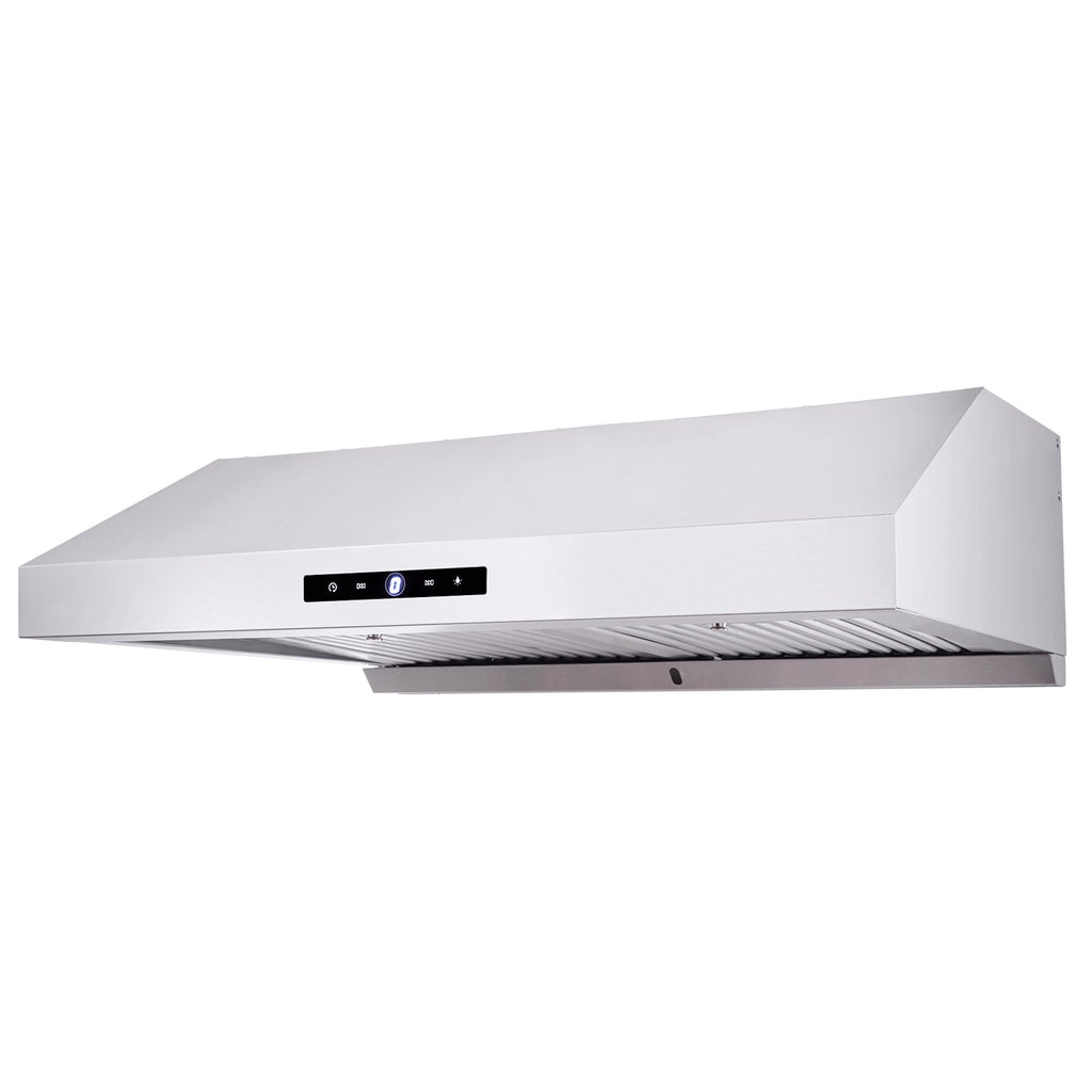 Under Cabinet Range Hood, Dual Motors Ductless Kitchen Stove Vent, Stainless Steel Permanent Filter with 3-Speed Exhaust Fan, 2 Baffle Filters, LED Lights, Touch Control Panel, Silver (30 inch)