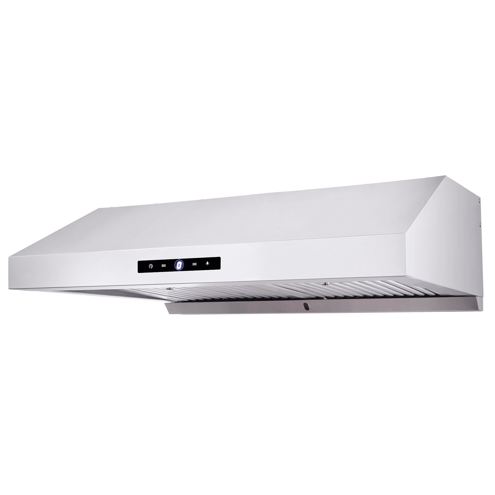 Under Cabinet Range Hood, Dual Motors Ductless Kitchen Stove Vent, Stainless Steel Permanent Filter with 3-Speed Exhaust Fan, 2 Baffle Filters, LED Lights, Touch Control Panel, Silver (30 inch)