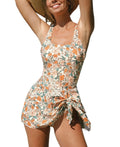 Cupshe Floral Scoop Neckline Ruching Swimdress