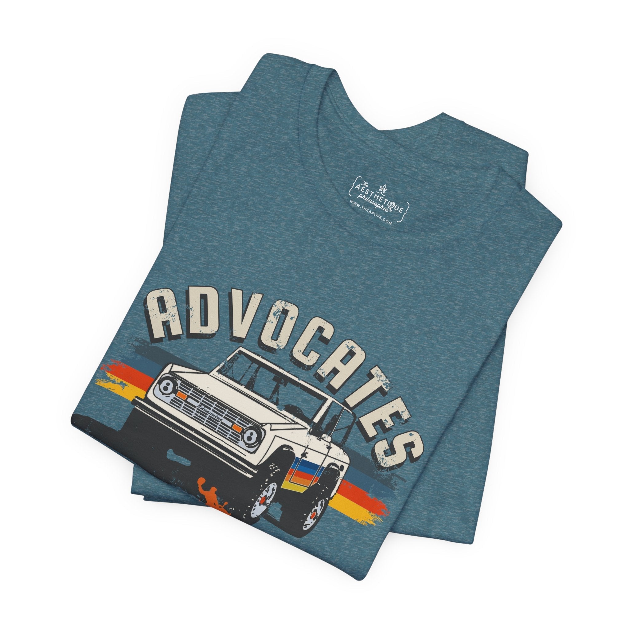 Advocates Keep Truckin', Keep Buckin' - Retro Bronco Truck - Unisex Jersey Short Sleeve Tee