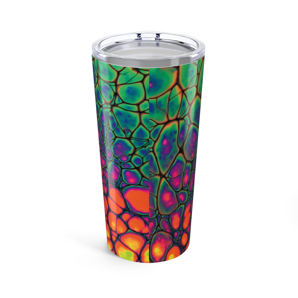 Bespattered Facade Neon Butterfly Abstract Art Tumbler 20oz