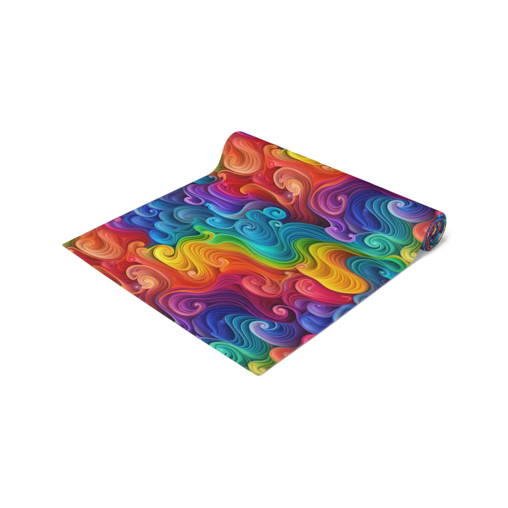 Bespattered Facade Rainbow Swirls Table Runner (2 sizes)