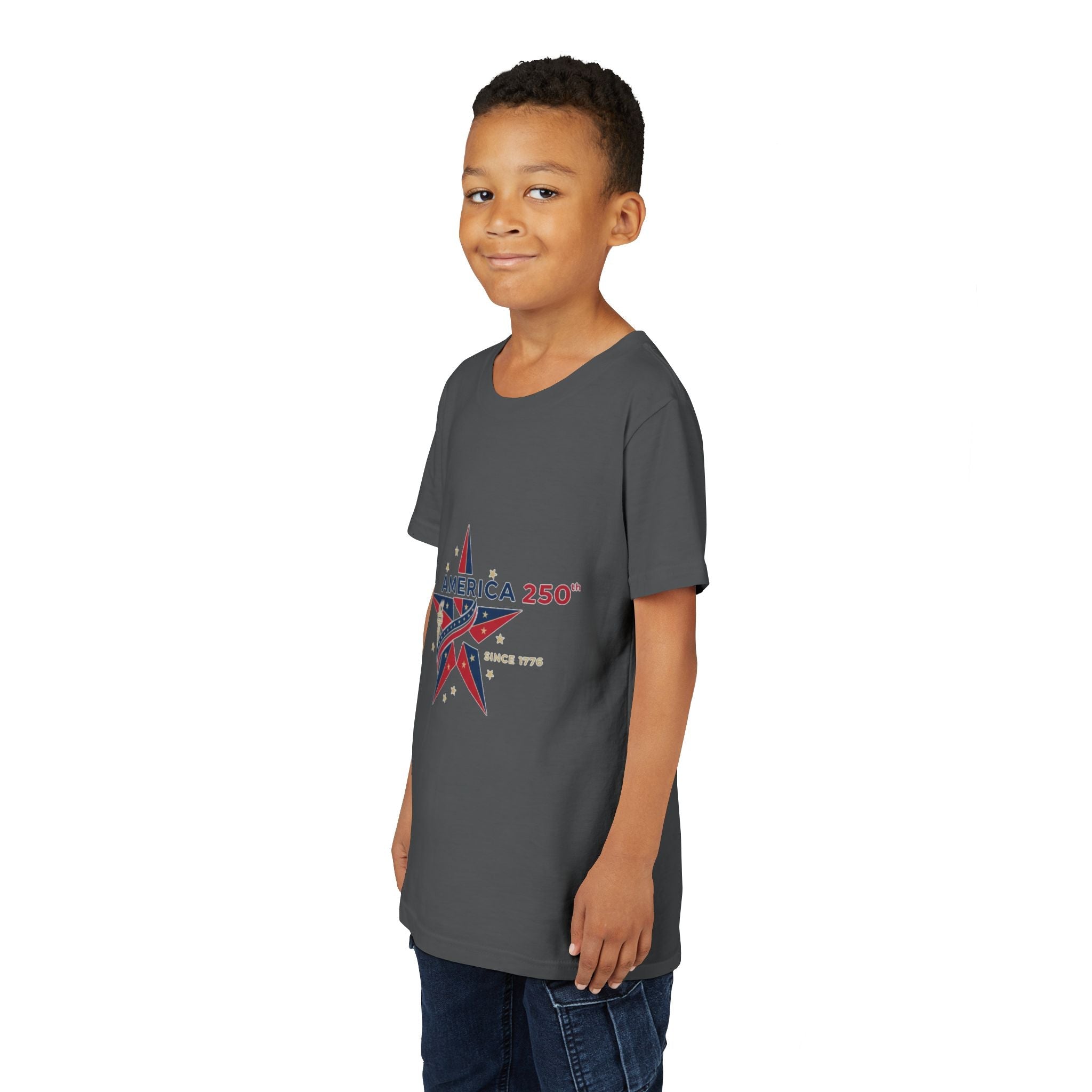 Youth Tee - "America 250" Patriotic Star Kids T-Shirt (Since 1776)