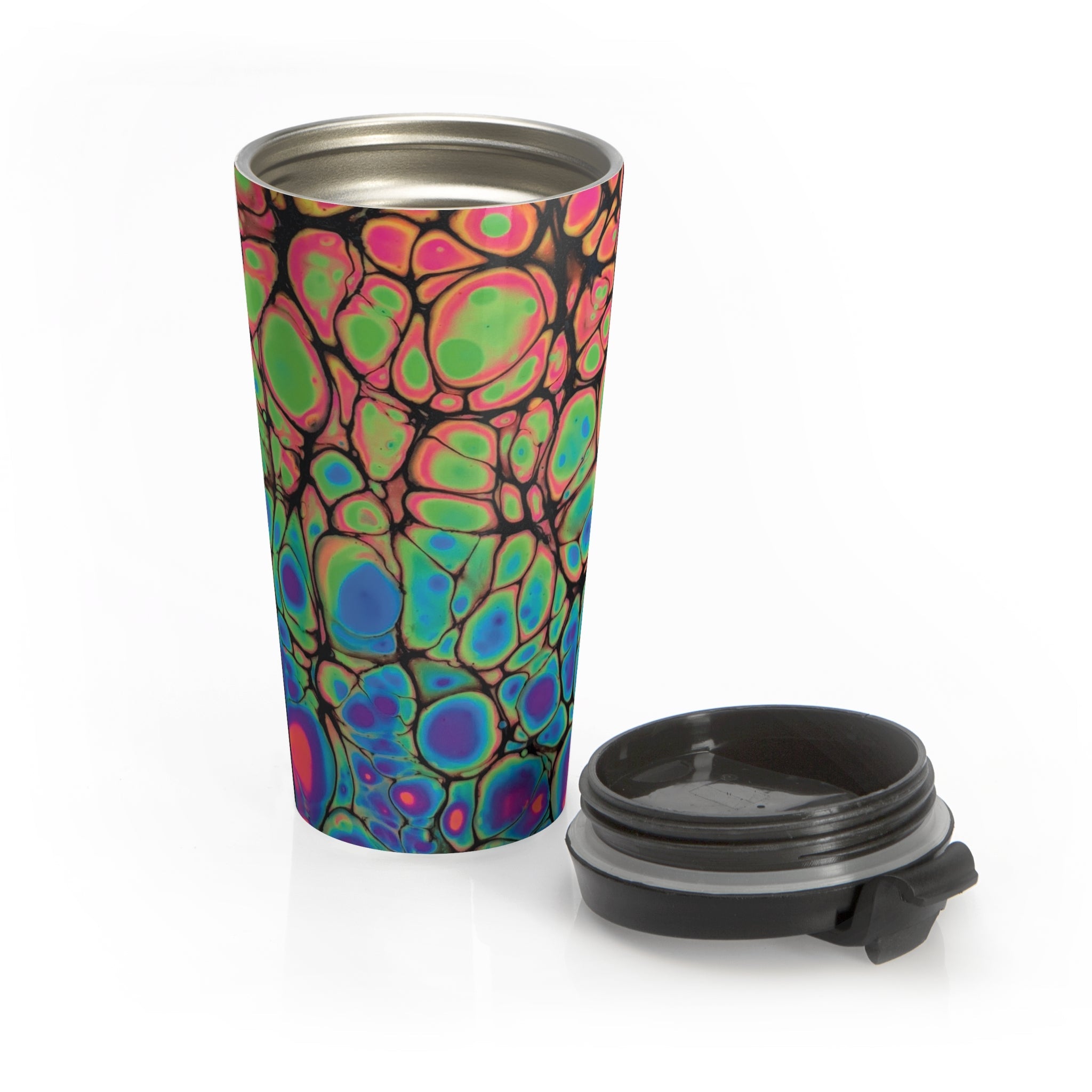 Bespattered Facade Neon Goodness Stainless Steel Travel Mug