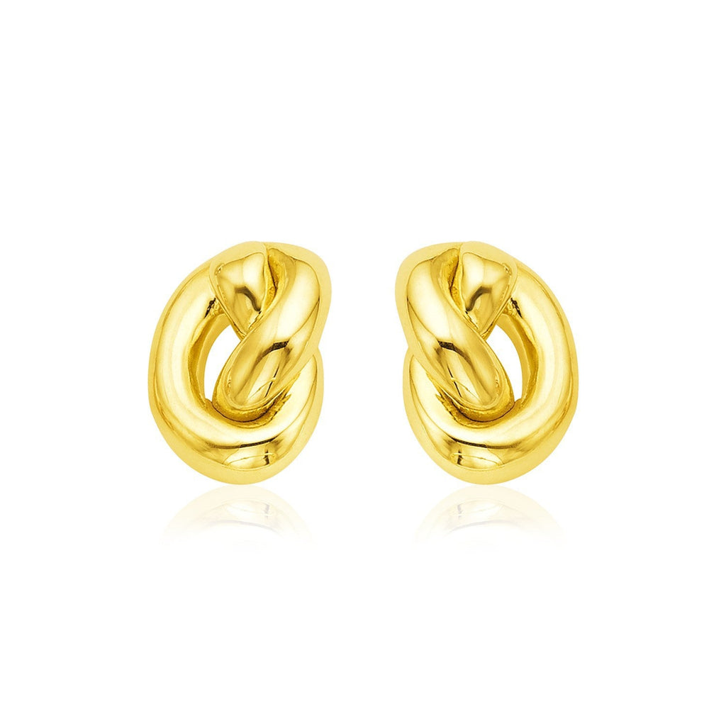 14k Yellow Gold Polished Knot Earrings