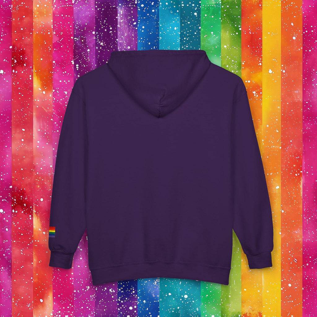 Bespattered Facade Rainbow Proud LGBTQ+ Pride Embroidered Full-Zip Hoodie