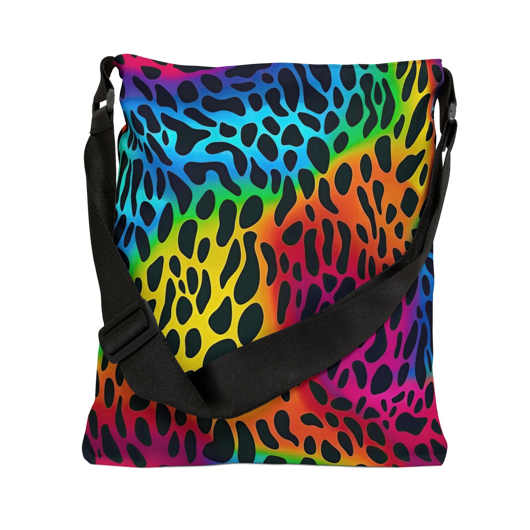 Bespattered Facade Rainbow Animal Print Adjustable Tote Bag | 2 Sizes