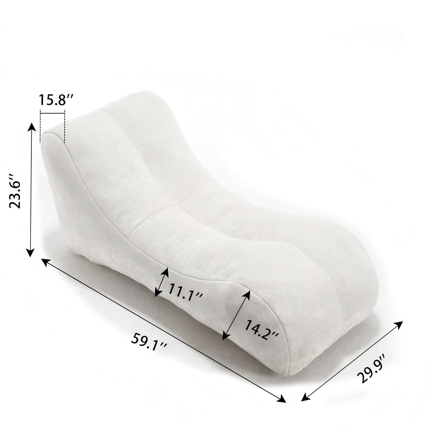 Creative Bean Bag Sofa Chair for Adults with High-Quality Sponge Filling and Polyester Fiber,59x30x23.6 inches