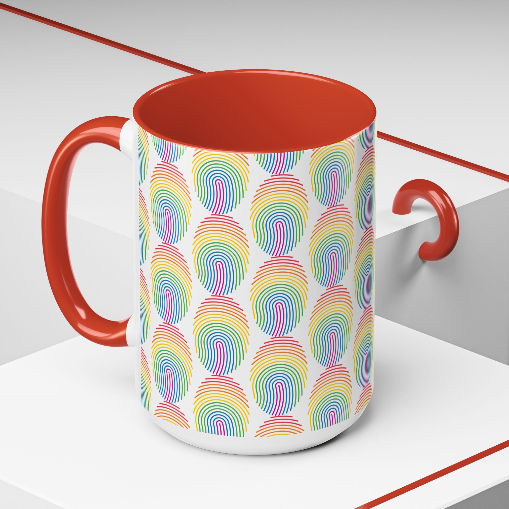 Bespattered Facade Rainbow Fingerprint Mug | Eight Colors | 11oz or 15oz