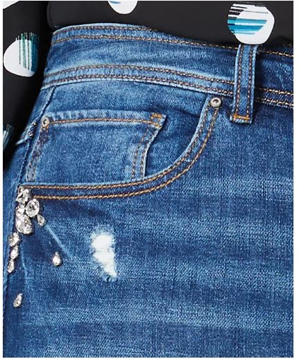 I.N.C. Plus Size Embellished Distressed Skinny Jeans