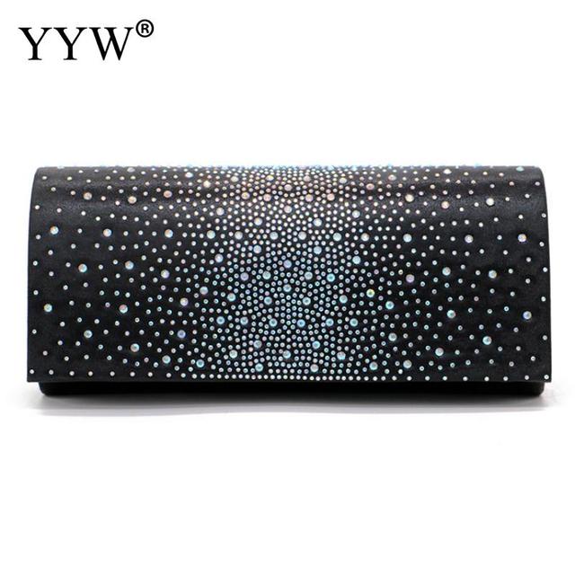 Satin Evening Clutch Bag with Rhinestone Rivets