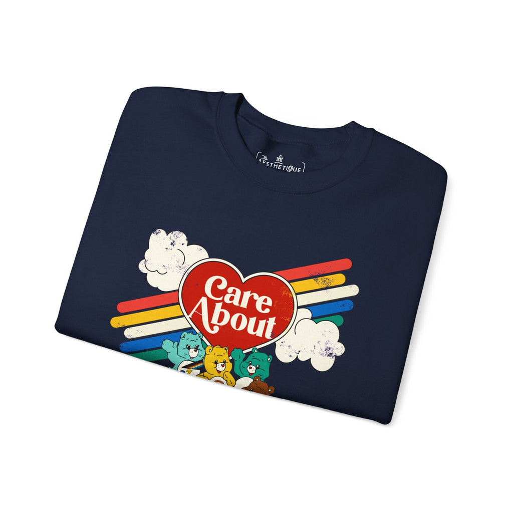 Care About Disability Rights - Retro 80s Vibe - Unisex Heavy Blend™ Crewneck Sweatshirt