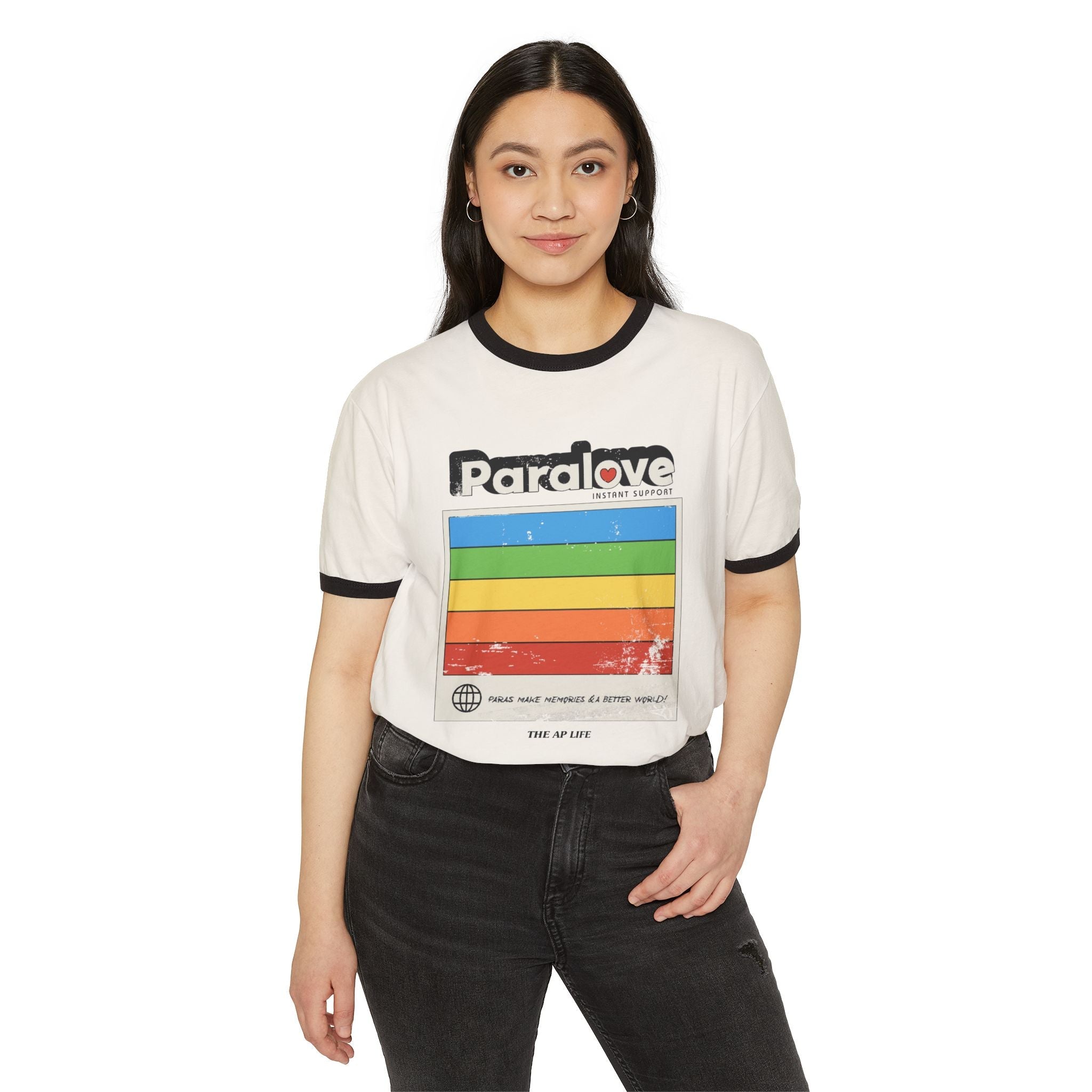 Para Love - Instant Support - Adult Unisex Cotton Ringer T-Shirt