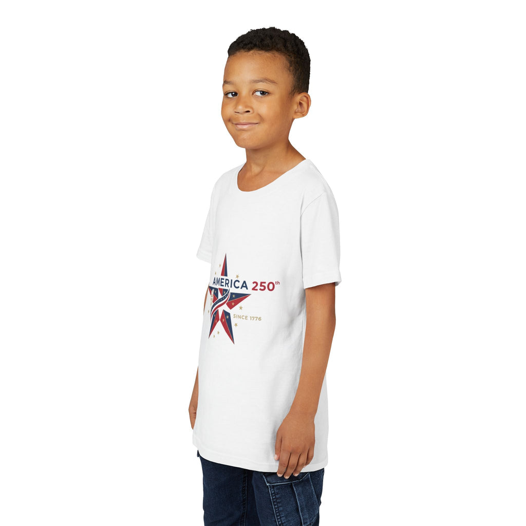 Youth Tee - "America 250" Patriotic Star Kids T-Shirt (Since 1776)