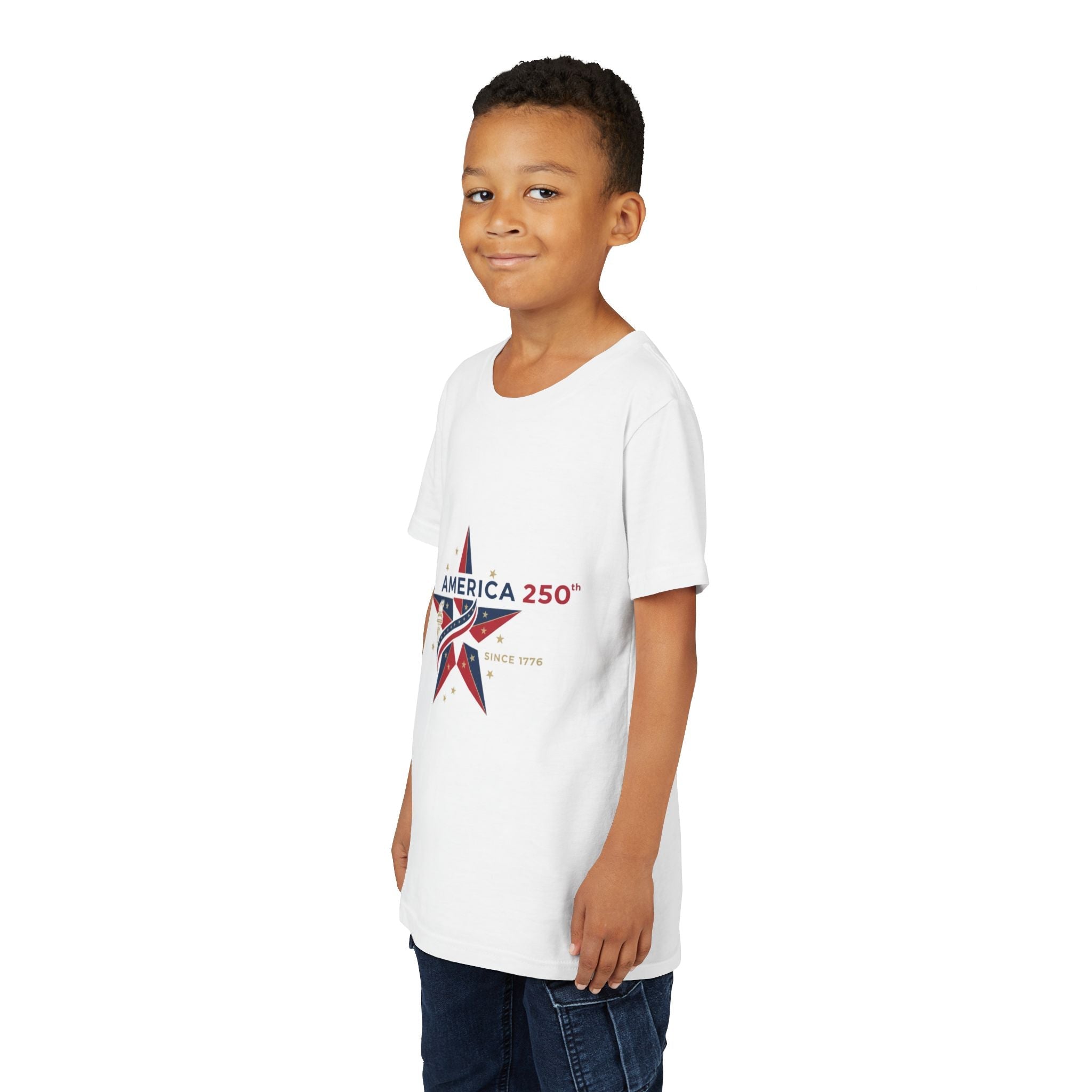 Youth Tee - "America 250" Patriotic Star Kids T-Shirt (Since 1776)