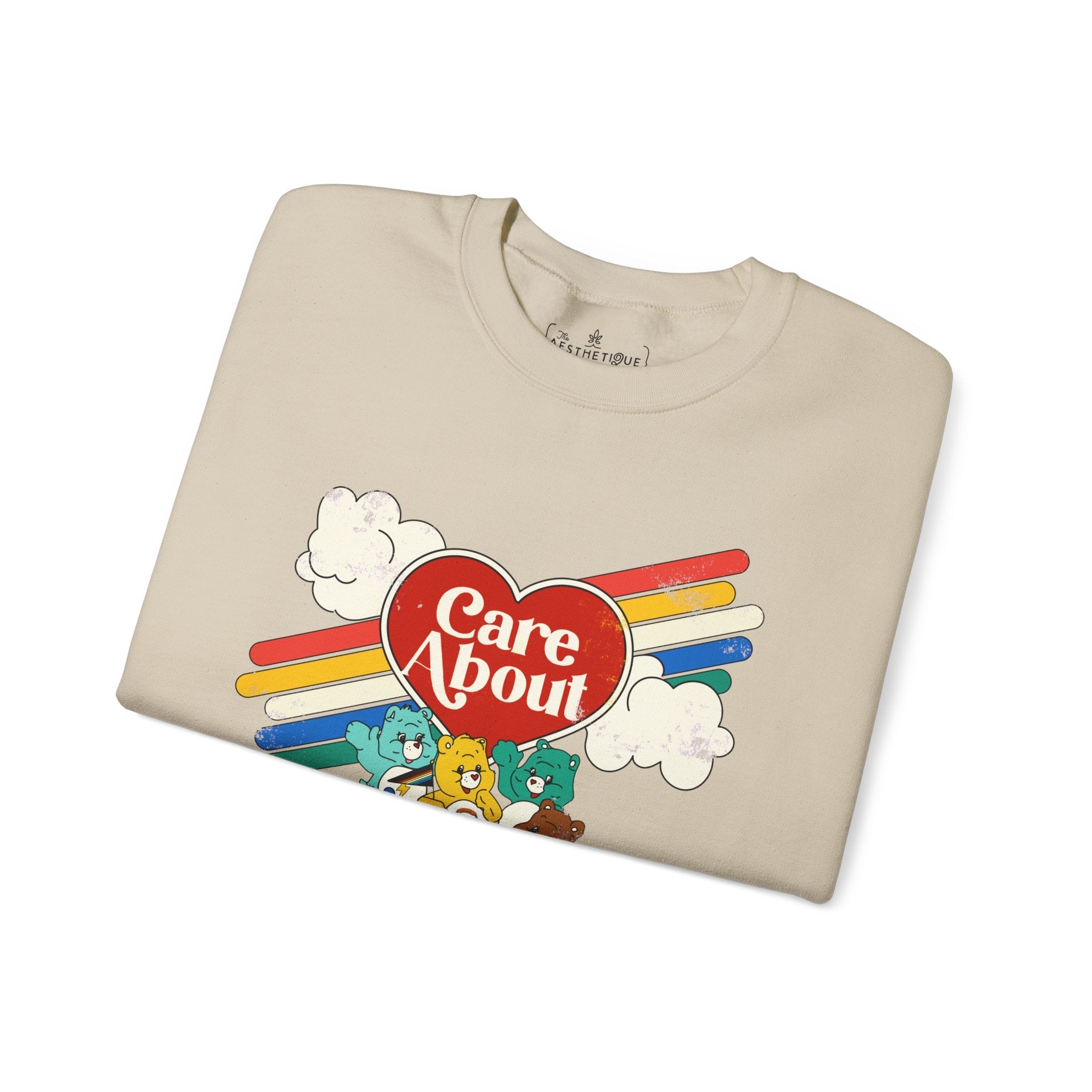 Care About Disability Rights - Retro 80s Vibe - Unisex Heavy Blend™ Crewneck Sweatshirt