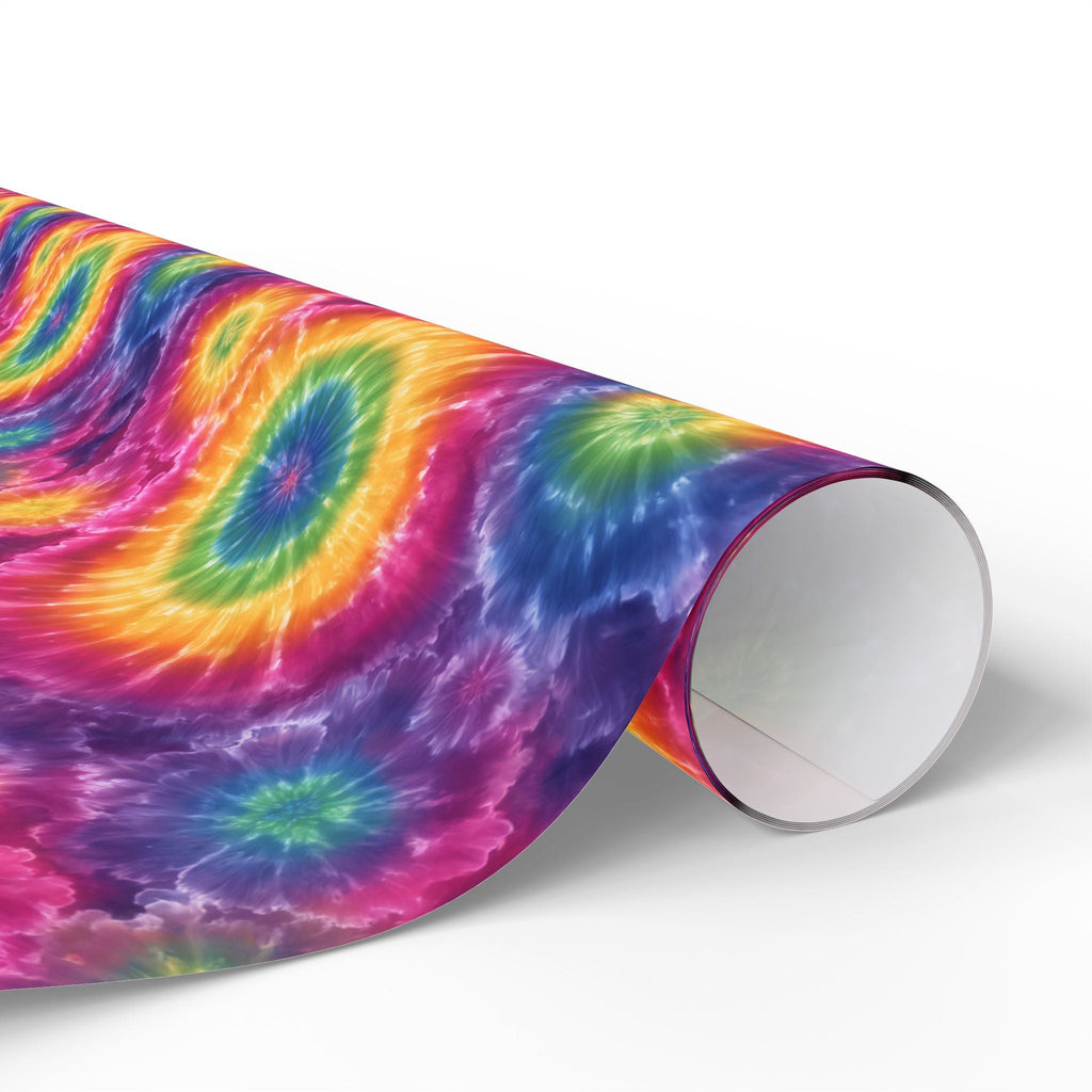 Bespattered Facade Rainbow Tie Dye Wrapping Paper | Three Sizes | Glossy or Matte