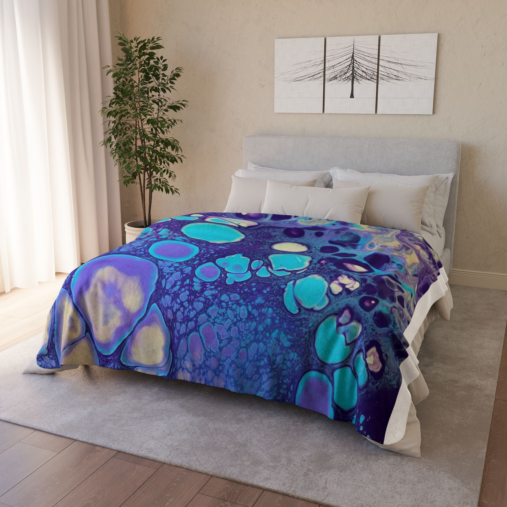 Bespattered Facade Persephone Fleece Sherpa Blanket | 2 Colors & Sizes