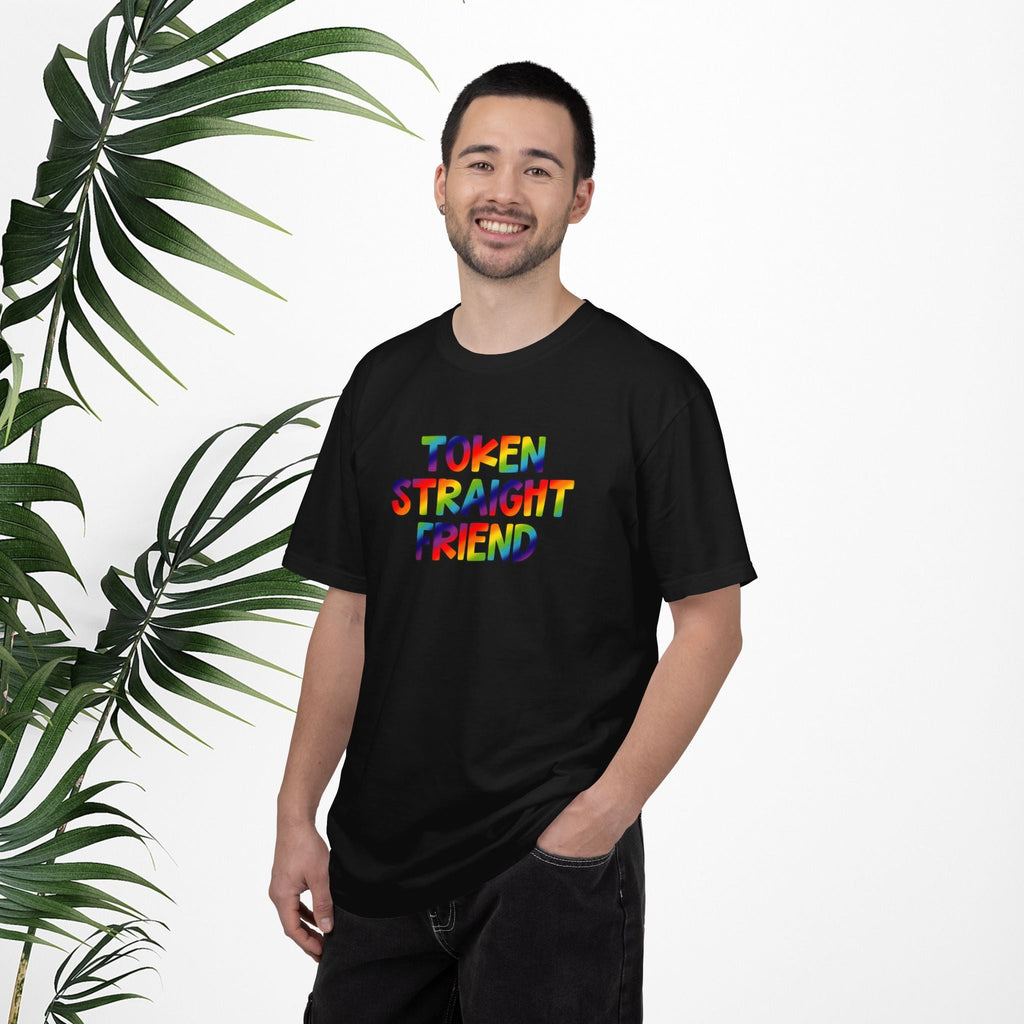 Bespattered Facade Rainbow Token Straight Friend Colorful LGBTQ+ Pride Premium Unisex Comfort Colors Garment Dyed 100% Cotton T-Shirt