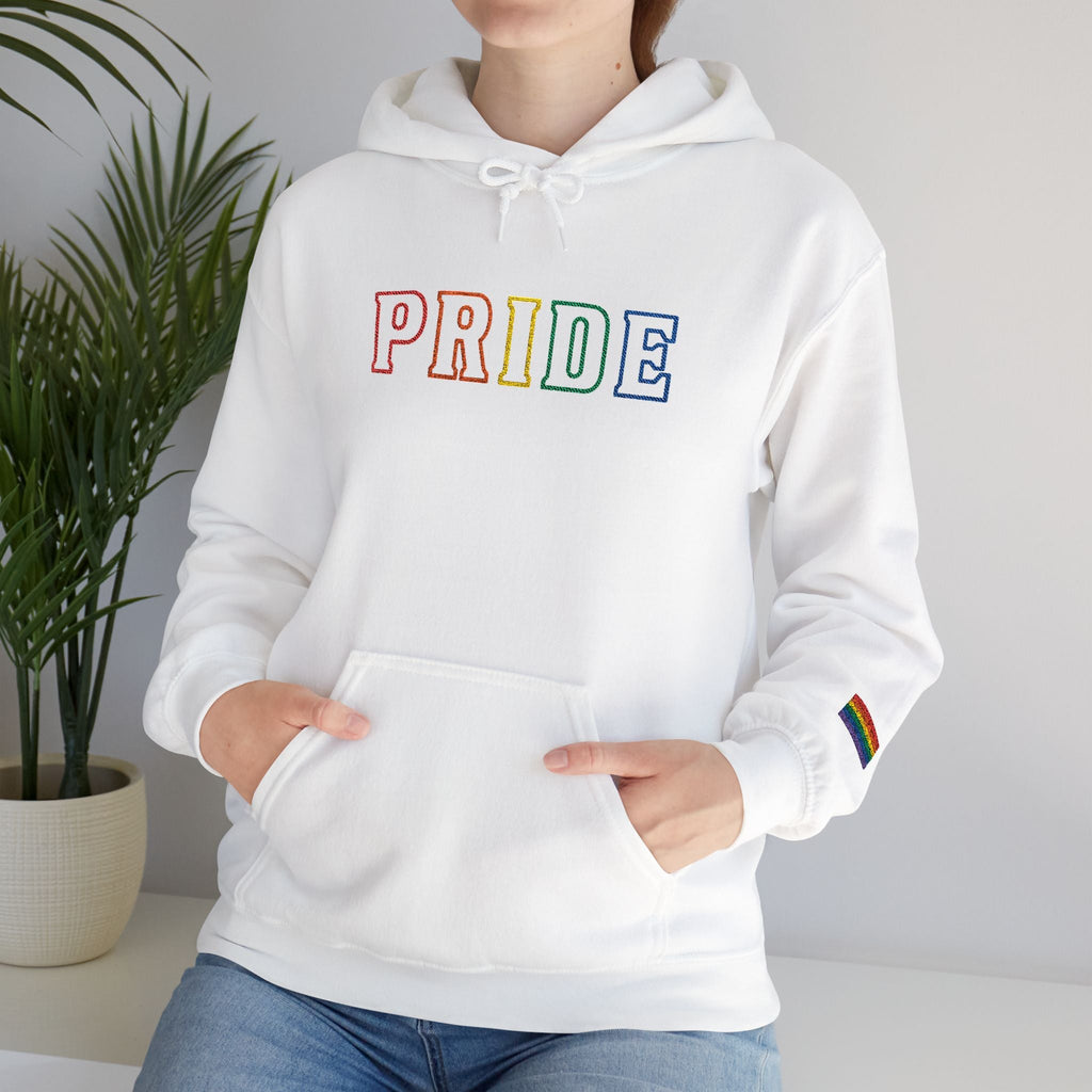 Bespattered Facade Pride Rainbow LGBTQ+ Embroidered Unisex Heavy Blend™ Hooded Sweatshirt
