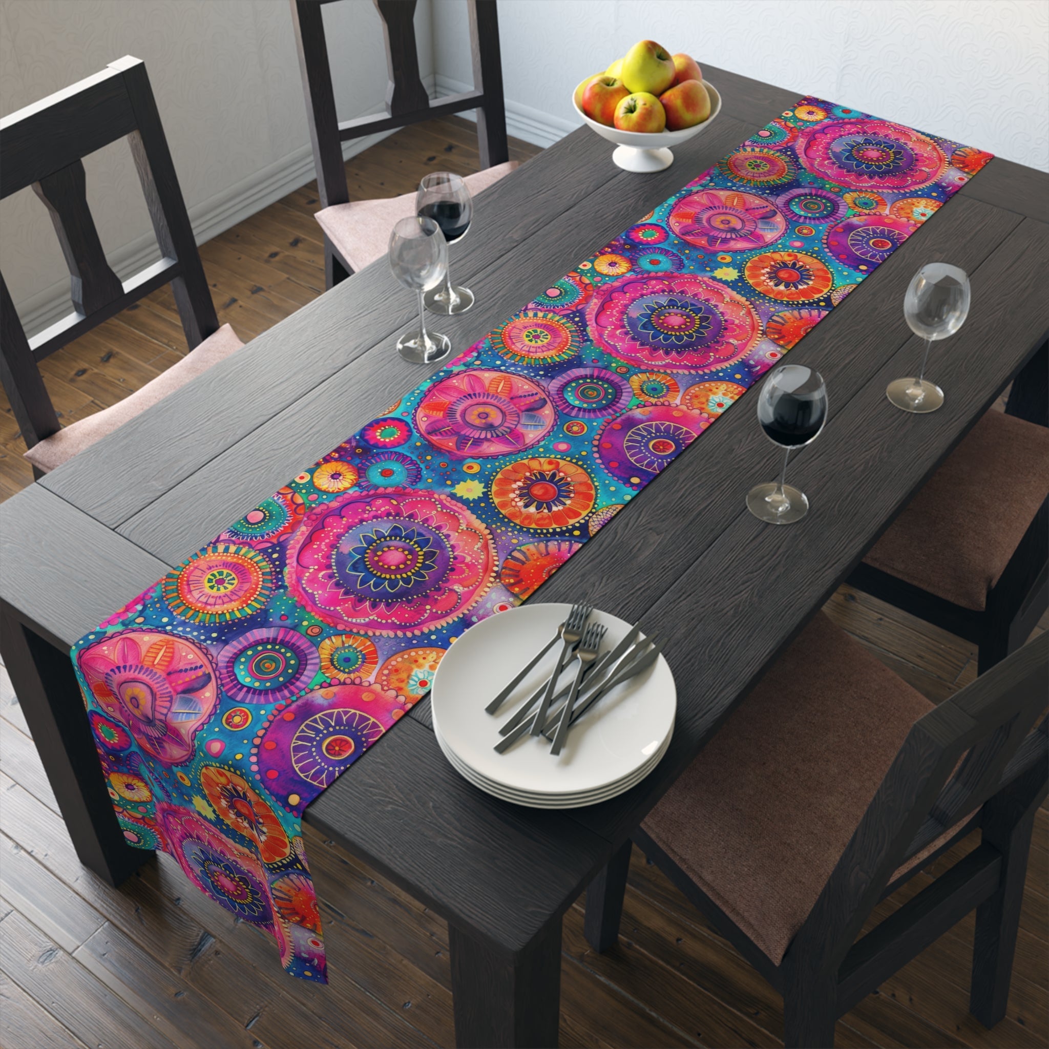 Bespattered Facade Colorful Circles Table Runner (2 sizes)