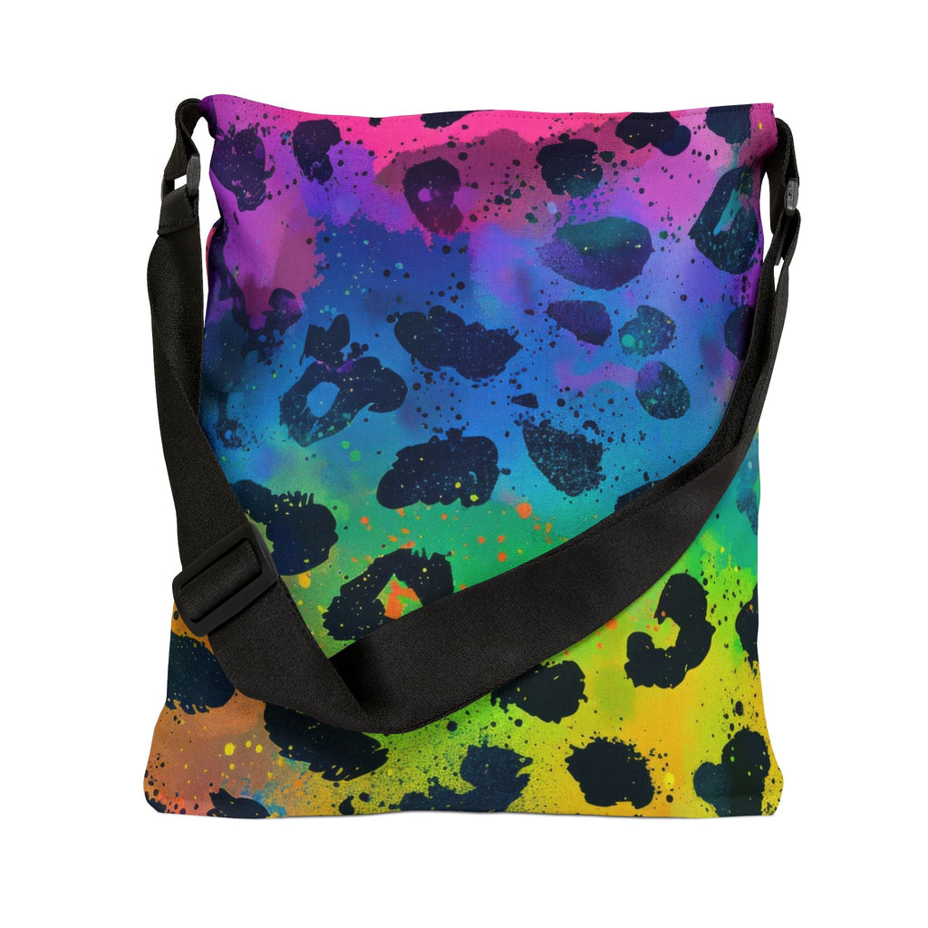 Bespattered Facade Neon Leopard Adjustable Tote Bag | 2 Sizes