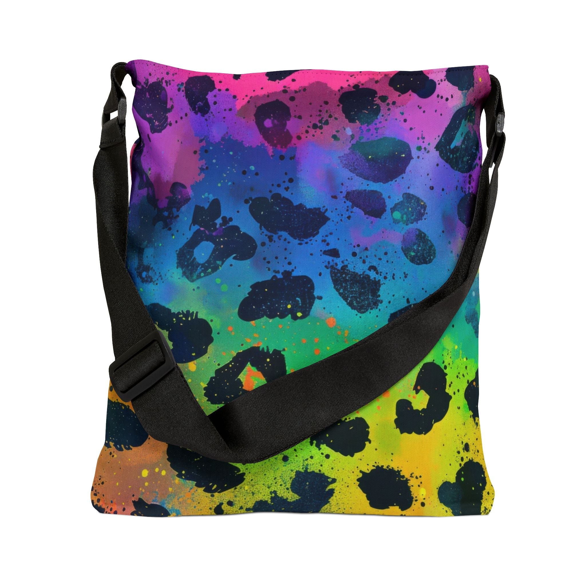 Bespattered Facade Neon Leopard Adjustable Tote Bag | 2 Sizes