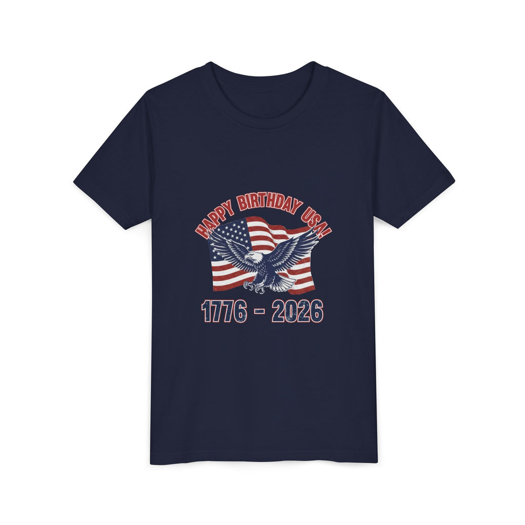 Kids' 4th of July Tee – "Happy Birthday USA" 1776-2026 Eagle & Flag