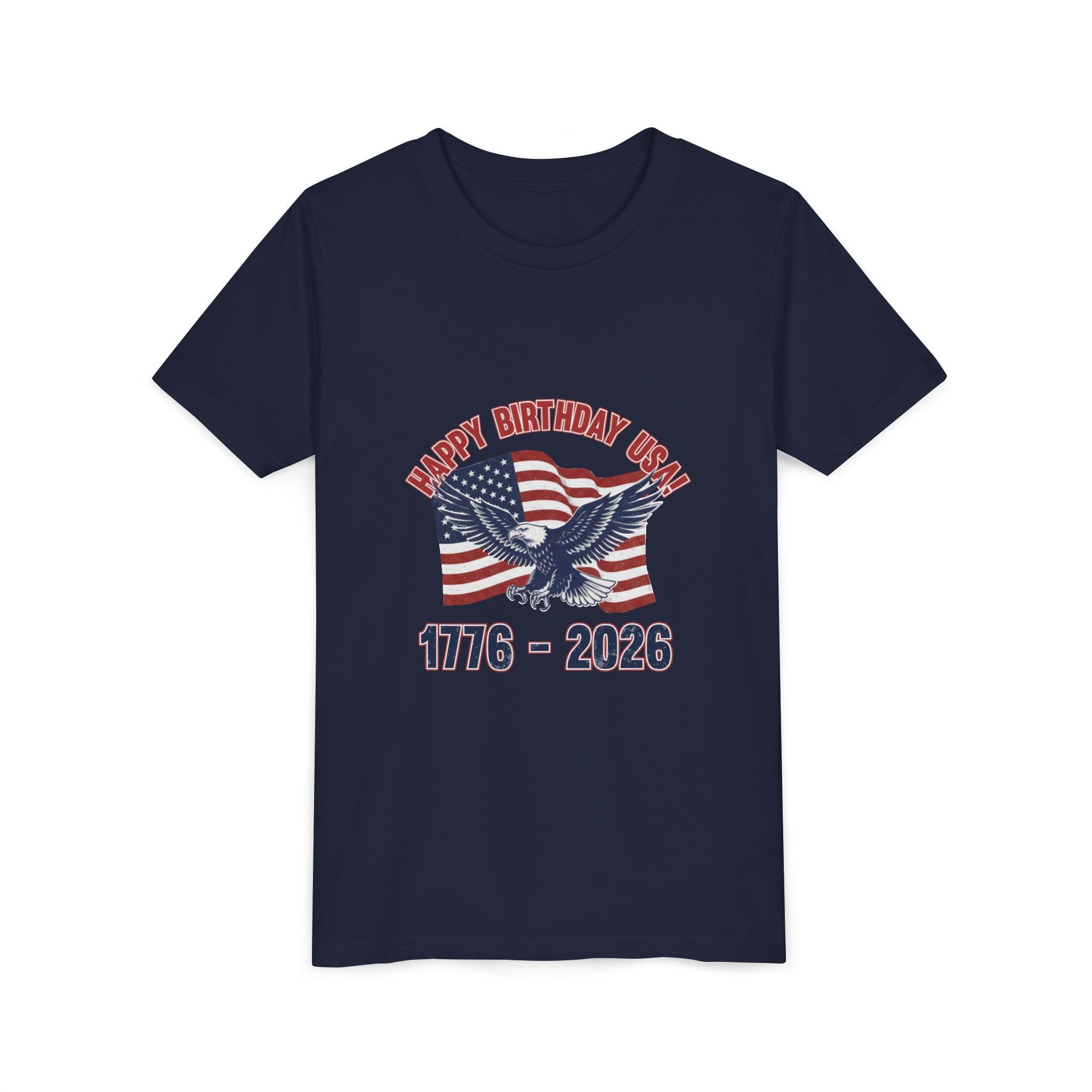Kids' 4th of July Tee – "Happy Birthday USA" 1776-2026 Eagle & Flag
