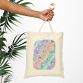 Bespattered Facade Rainbow "Self Improvement" Canvas Tote Bag Reusable Carryall