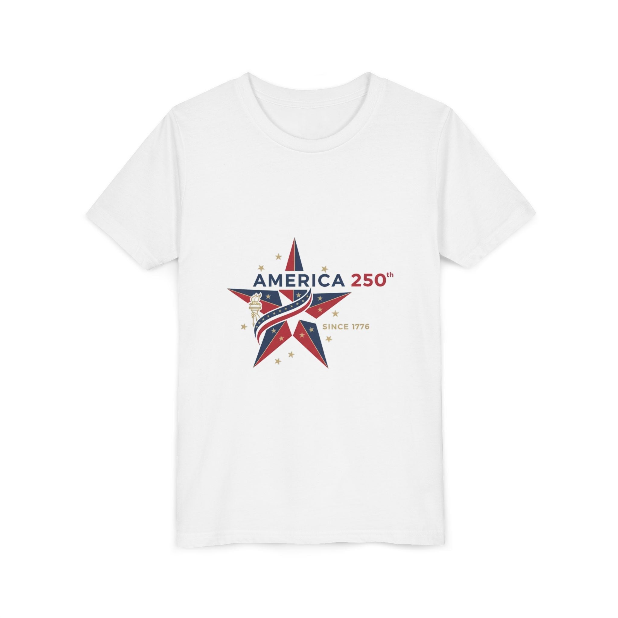 Youth Tee - "America 250" Patriotic Star Kids T-Shirt (Since 1776)