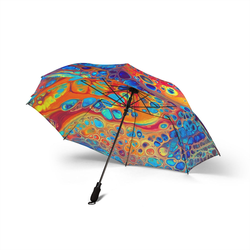 Bespattered Facade Intergalactic Rainbow Foldable Umbrella — Compact Semi-Automatic Rain Parasol