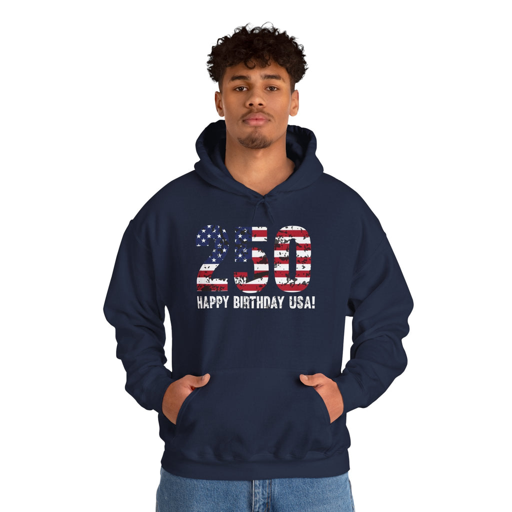 America 250 – 250 Happy Birthday USA Patriotic Pullover